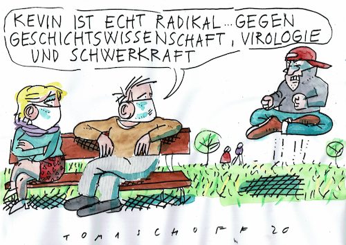 Cartoon: Radikal (medium) by Jan Tomaschoff tagged verschwörungstheorien,fanatiker,verschwörungstheorien,fanatiker