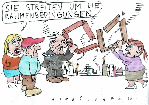 Cartoon: Rahmen (medium) by Jan Tomaschoff tagged wirtschaft,krise,wachstum,rahmenbedingungen,wirtschaft,krise,wachstum,rahmenbedingungen