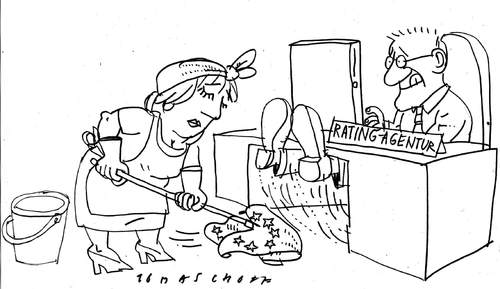 Cartoon: rating agentur (medium) by Jan Tomaschoff tagged rating,agentur,rating,agentur