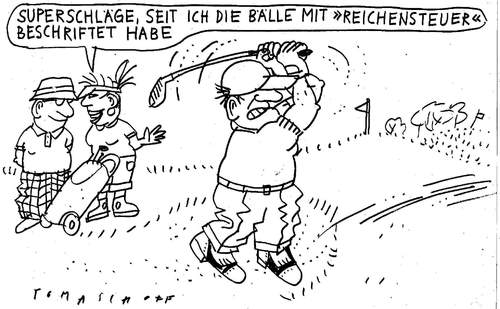 Cartoon: reichensteuer (medium) by Jan Tomaschoff tagged reichensteuer,steuer,reich,reichensteuer,steuer,reich,golf