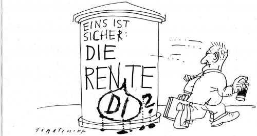 Cartoon: Ren-di-te (medium) by Jan Tomaschoff tagged renten,alte,generationen,senioren