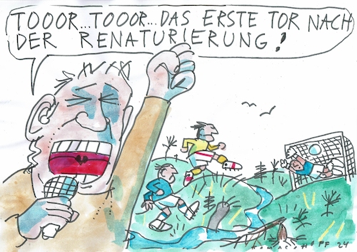 Cartoon: Renaturiert (medium) by Jan Tomaschoff tagged natur,landschaft,renaturierung,natur,landschaft,renaturierung