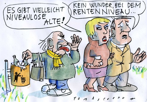 Cartoon: Rentenniveau (medium) by Jan Tomaschoff tagged alter,armut,renten,alter,armut,renten