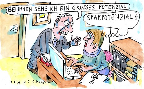 Cartoon: Reserven (medium) by Jan Tomaschoff tagged sparmassnahmen,personaleinsparung,sparmassnahmen,personaleinsparung