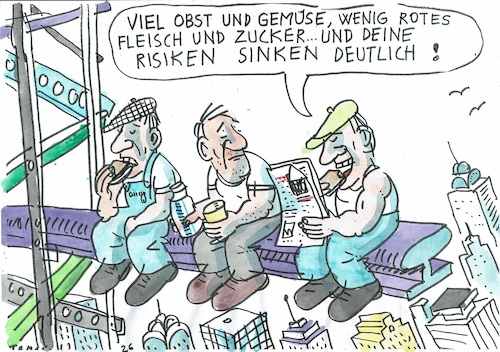 Cartoon: Risiken (medium) by Jan Tomaschoff tagged gesundheit,ernährung,vorbeugung,risiken,gesundheit,ernährung,vorbeugung,risiken
