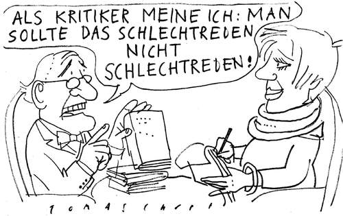 Cartoon: Schlechtreden (medium) by Jan Tomaschoff tagged schlechtreden
