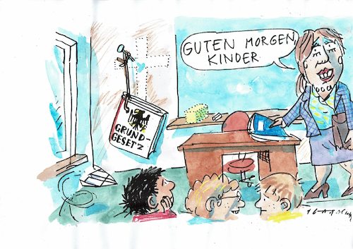 Cartoon: Schule (medium) by Jan Tomaschoff tagged staat,kirche,staat,kirche