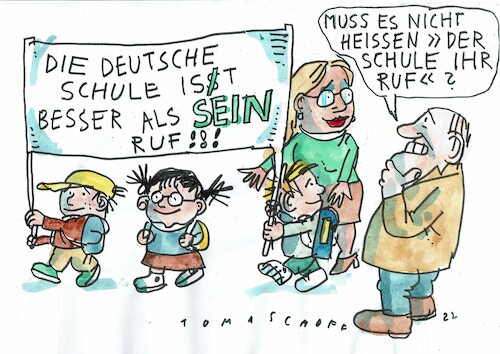 Cartoon: Schule (medium) by Jan Tomaschoff tagged kinder,schulerfolg,sprache,kinder,schulerfolg,sprache