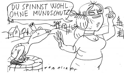 Cartoon: Schutz (medium) by Jan Tomaschoff tagged schweinegrippe,swine,flu,pandemie,tamiflu