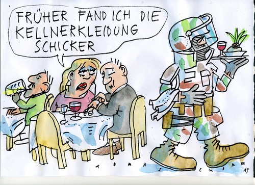 Cartoon: Schutzkleidung (medium) by Jan Tomaschoff tagged lebensstil,terror,terror,lebensstil