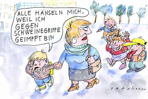Cartoon: Schweinegrippe (medium) by Jan Tomaschoff tagged schweinegrippe,pandemie,swine,flu,impfstoff,h1n1,serum