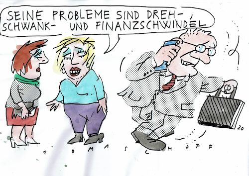 Cartoon: Schwindel (medium) by Jan Tomaschoff tagged schwindel,finanzen,schwindel,finanzen