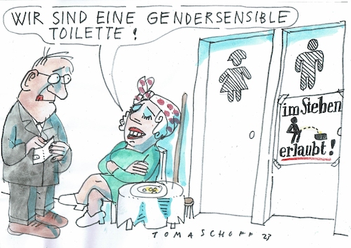 Cartoon: sensibel (medium) by Jan Tomaschoff tagged gender,männer,frauen,gender,männer,frauen