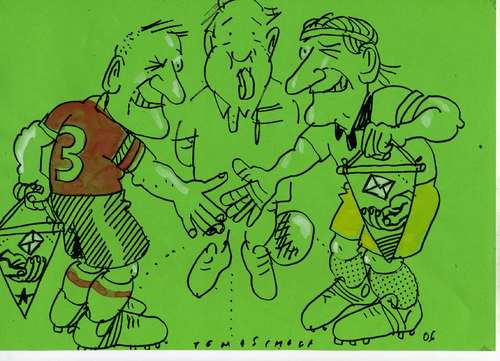 Cartoon: Shake Hands (medium) by Jan Tomaschoff tagged fussball,wm,football
