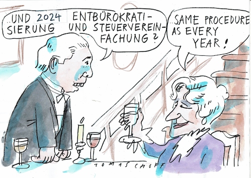 Cartoon: Silvester (medium) by Jan Tomaschoff tagged silvester,vorsätze,staat,silvester,vorsätze,staat