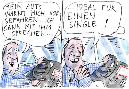 Cartoon: Single Auto (medium) by Jan Tomaschoff tagged auto,technik,vereinsamung,auto,technik,vereinsamung
