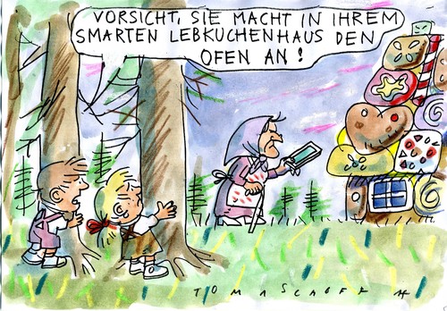 Cartoon: smartes Haus (medium) by Jan Tomaschoff tagged smartes,haus,smartes,haus
