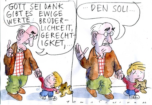 Cartoon: Soli (medium) by Jan Tomaschoff tagged steuern,soli,politikerversprechen,steuern,soli,politikerversprechen