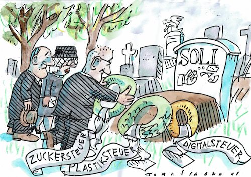 Cartoon: Soli (medium) by Jan Tomaschoff tagged steuern,abgaben,steuern,abgaben