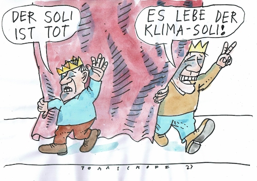Cartoon: soli (medium) by Jan Tomaschoff tagged klima,soli,staatsfinanzen,klima,soli,staatsfinanzen