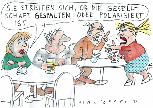 Cartoon: Spaltung (medium) by Jan Tomaschoff tagged gesllschaftsspaltung,konflikte,gesllschaftsspaltung,konflikte