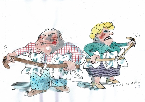 Cartoon: Sparen (medium) by Jan Tomaschoff tagged wohlstand,sparen,bescheidenheit,wohlstand,sparen,bescheidenheit