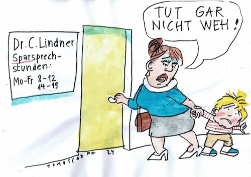 Cartoon: Sparen (medium) by Jan Tomaschoff tagged haushalt,sparen,lindner,haushalt,sparen,lindner
