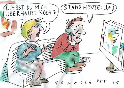 Cartoon: Stand heute (medium) by Jan Tomaschoff tagged heute,morgen,entwicklung,heute,morgen,entwicklung