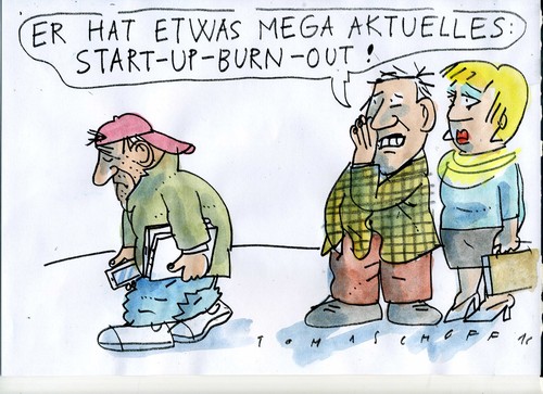 Cartoon: start-up.burn-out (medium) by Jan Tomaschoff tagged wirtschaft,konkurrenzdruck,stress,wirtschaft,konkurrenzdruck,stress