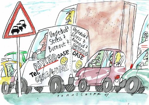 Cartoon: Stau (medium) by Jan Tomaschoff tagged straßen,autoverkehr,stau,straßen,autoverkehr,stau