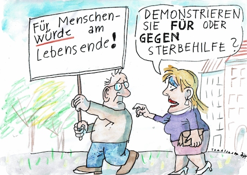 Cartoon: Sterbehilfe (medium) by Jan Tomaschoff tagged krankheit,tod,sterbehilfe,würde,krankheit,tod,sterbehilfe,würde