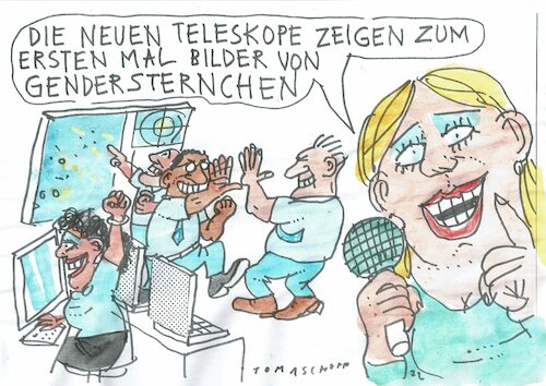 Cartoon: Sternchen (medium) by Jan Tomaschoff tagged gender,sprache,astronomie,gender,sprache,astronomie