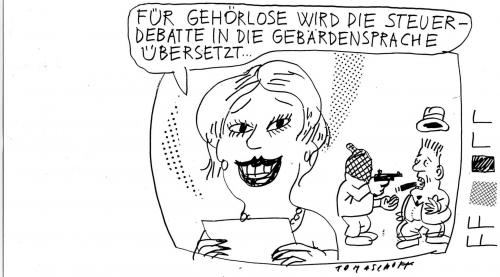 Cartoon: Steuerdebatte (medium) by Jan Tomaschoff tagged steuerdebatte