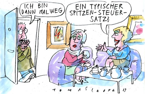 Cartoon: Steuern (medium) by Jan Tomaschoff tagged spitzensteuersatz,spitzensteuersatz