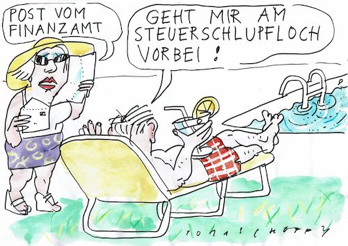 Cartoon: Steuern (medium) by Jan Tomaschoff tagged steuern,steuerschlupfloch,steueroase,umgehung,steuern,steuerschlupfloch,steueroase,umgehung