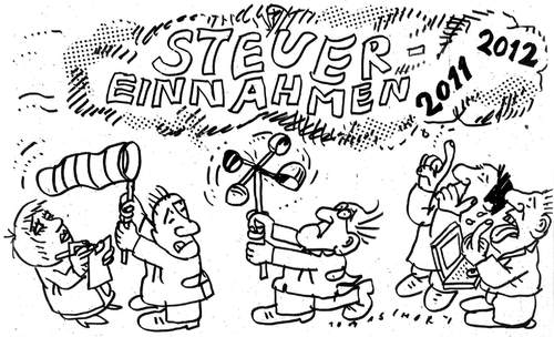 Cartoon: Steuerschätzung (medium) by Jan Tomaschoff tagged steuerschätzung,steuerschulden,haushaltsloch,staatsverschuldung,steuerschätzung,steuerschulden,haushaltsloch,staatsverschuldung