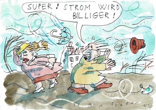 Cartoon: Strom (medium) by Jan Tomaschoff tagged erneuerbare,strom,preis,wetter,erneuerbare,strom,preis,wetter