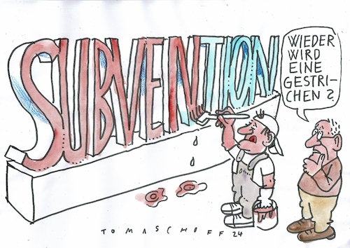 Cartoon: Subvention 2 (medium) by Jan Tomaschoff tagged subventionen,finanzen,egoismus,staat,subventionen,finanzen,egoismus,staat