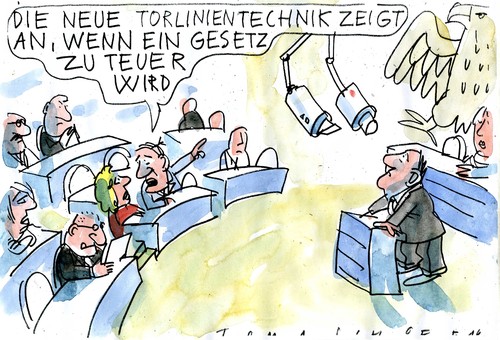 Cartoon: Torlinientechnik (medium) by Jan Tomaschoff tagged torlinientechnik,politik,torlinientechnik,politik