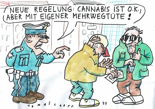 Cartoon: Tüte (medium) by Jan Tomaschoff tagged verpackung,müll,cannabis,sucht,verpackung,müll,cannabis,sucht