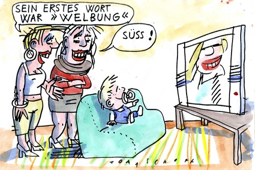 Cartoon: TV (medium) by Jan Tomaschoff tagged tv,fernsehen,kinder,bildung,werbung,tv,fernsehen,kinder,bildung,werbung