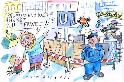Cartoon: U (medium) by Jan Tomaschoff tagged ubahn,unterwelt