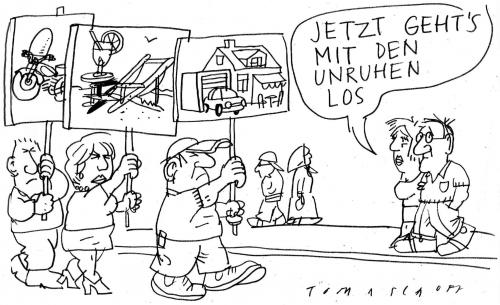 Cartoon: Unruhen (medium) by Jan Tomaschoff tagged unruhen,arbeitslosigkeit,armut,panik,wirtschaftskrise,rezession,depression