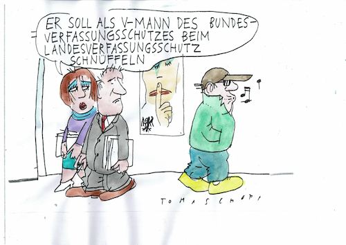 Cartoon: V-Mann (medium) by Jan Tomaschoff tagged geheimdienste,bund,land,geheimdienste,bund,land