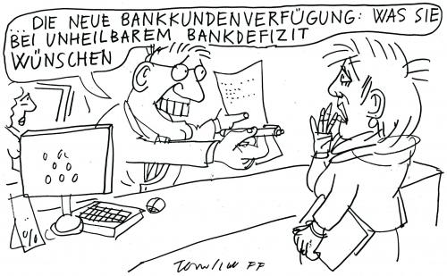 Cartoon: Verfügung (medium) by Jan Tomaschoff tagged banken,aktienkurse,finanztitel,wirtschaftskrise