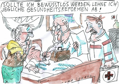 Cartoon: Verfügung (medium) by Jan Tomaschoff tagged gesundheit,reformen,patient,gesundheit,reformen,patient