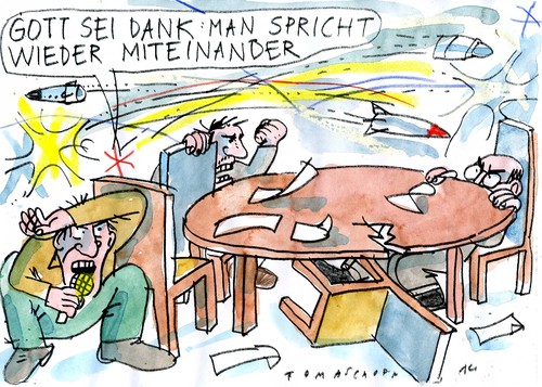 Cartoon: Verhandlungen (medium) by Jan Tomaschoff tagged syrien,nahost,konflikte,syrien,nahost,konflikte