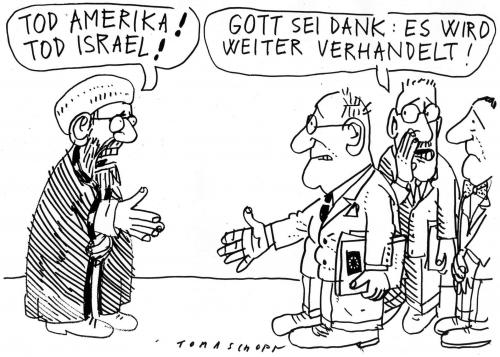 Cartoon: Verhandlungen (medium) by Jan Tomaschoff tagged nahost,terror