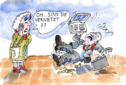 Cartoon: Vernetzt (medium) by Jan Tomaschoff tagged internet,computer,internet,computer
