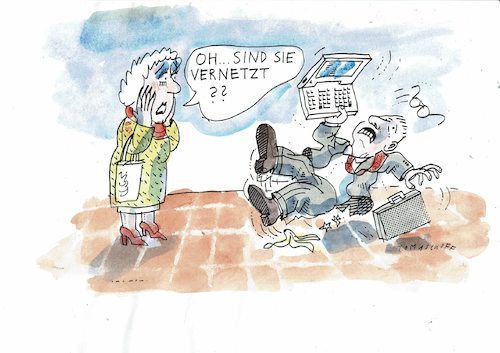 Cartoon: vernetzt (medium) by Jan Tomaschoff tagged digitalisierung,digitalisierung